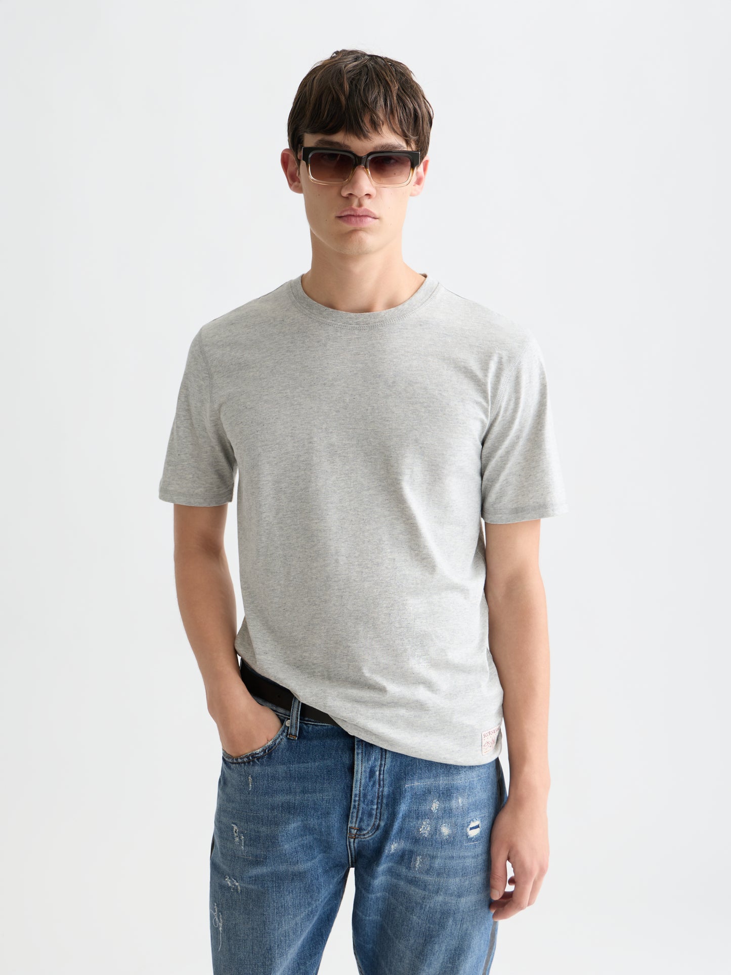 Lavender טי שירט קצרה לגברים Melange SCOTCH & SODA