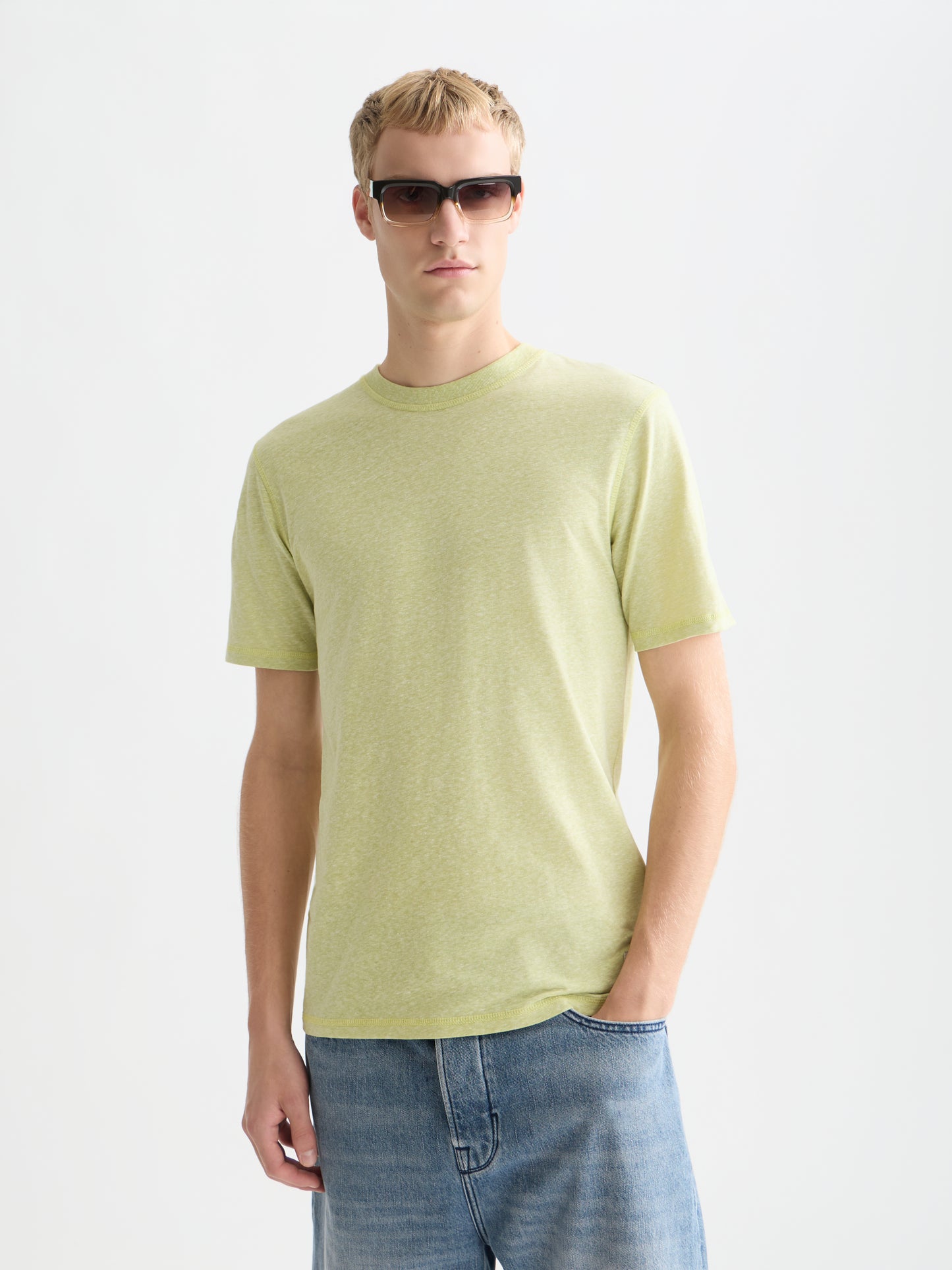 White Smoke טי שירט קצרה לגברים Melange SCOTCH & SODA