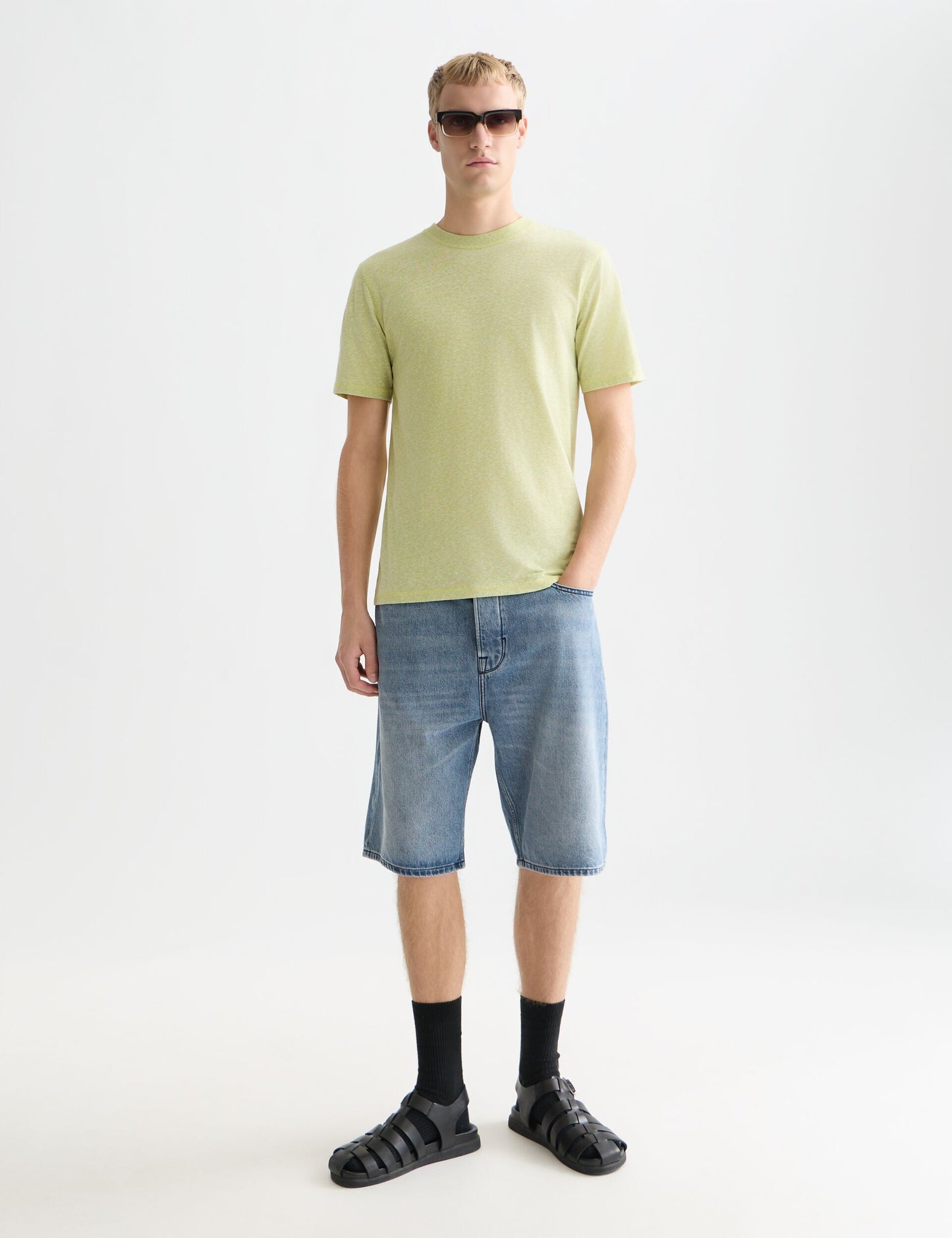 White Smoke טי שירט קצרה לגברים Melange SCOTCH & SODA