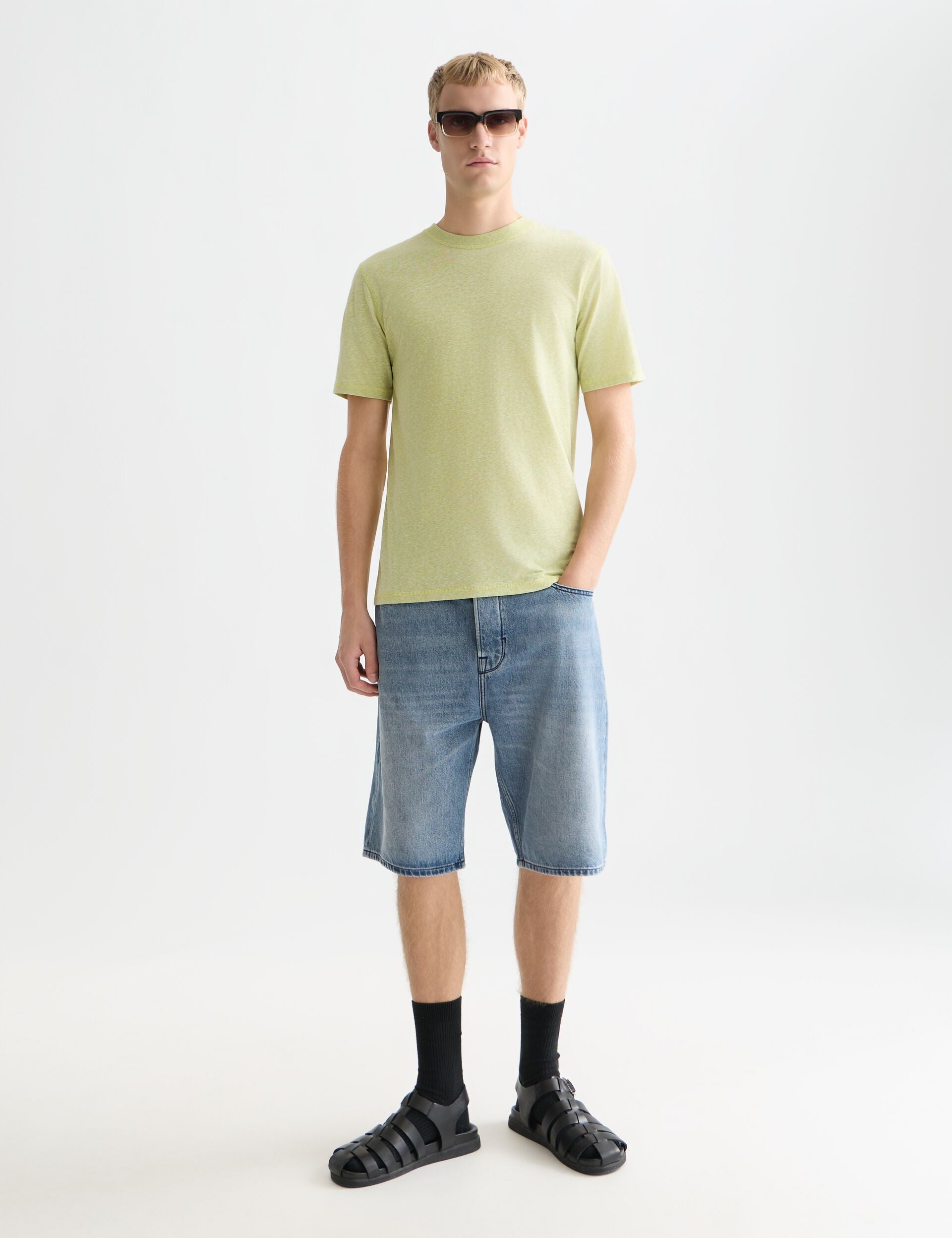 White Smoke טי שירט קצרה לגברים Melange SCOTCH & SODA