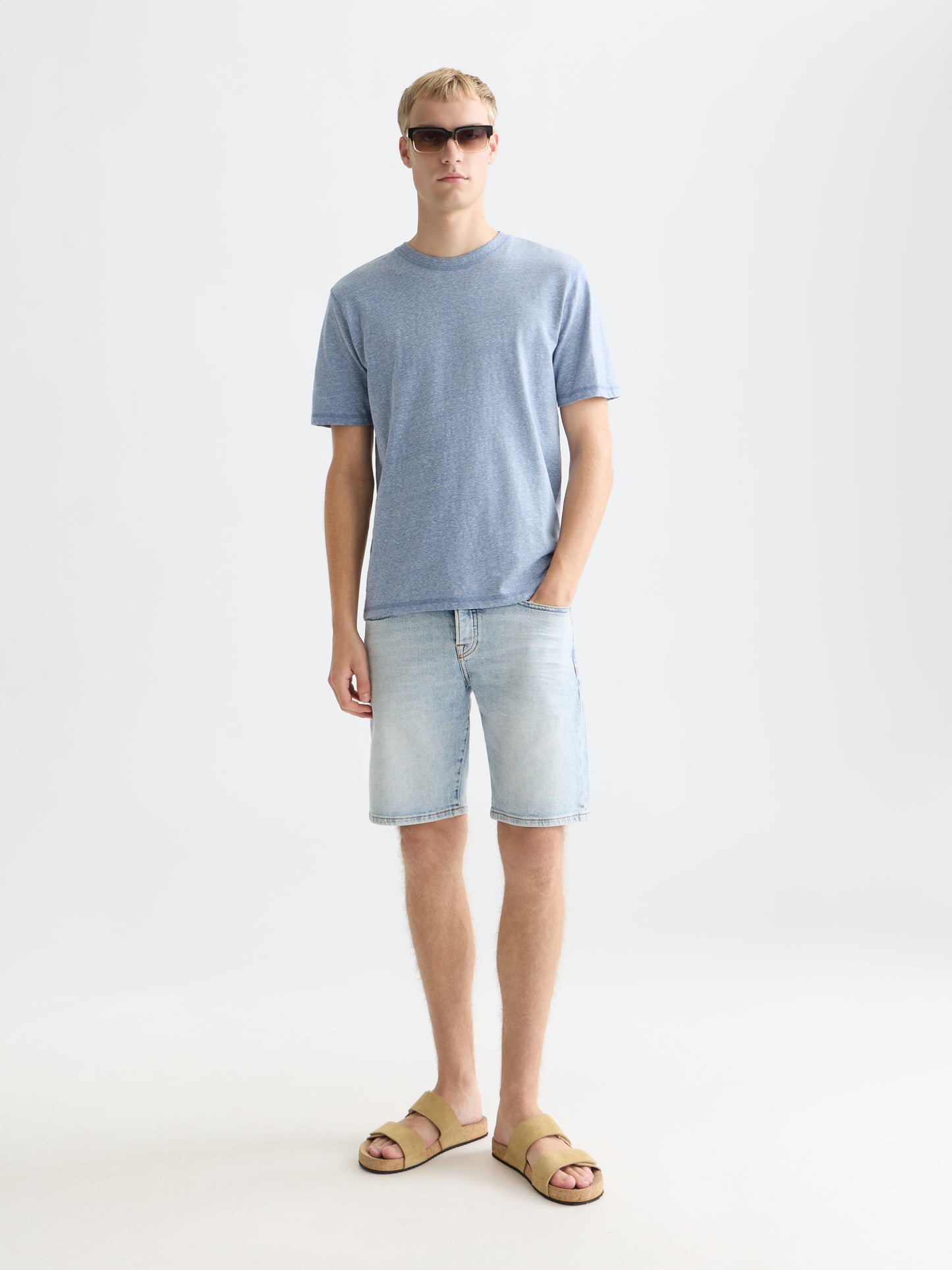 White Smoke טי שירט קצרה לגברים Melange SCOTCH & SODA