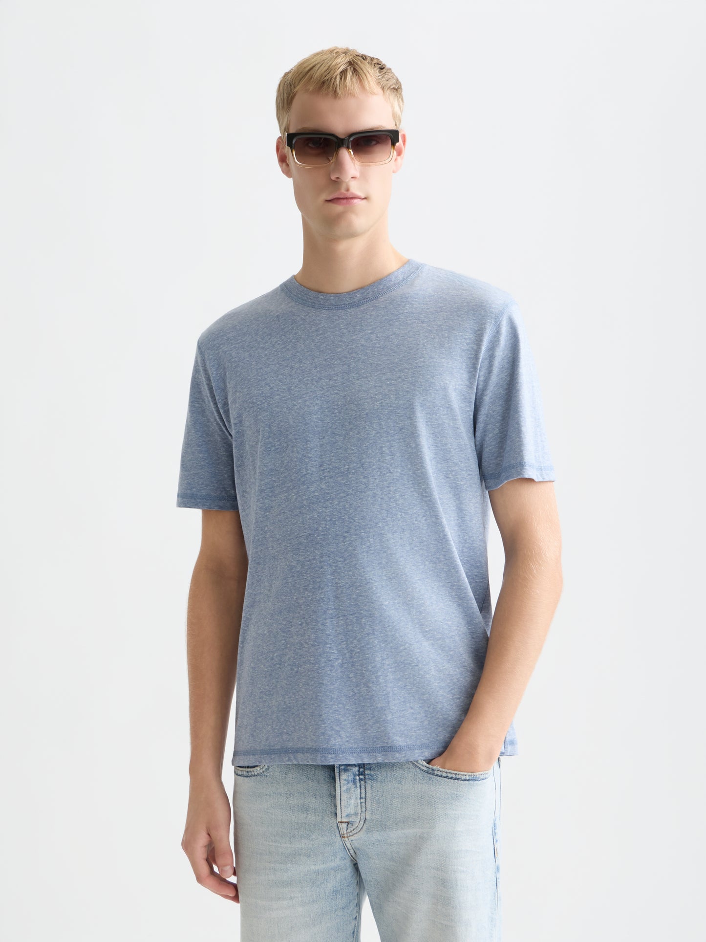 Alice Blue טי שירט קצרה לגברים Melange SCOTCH & SODA