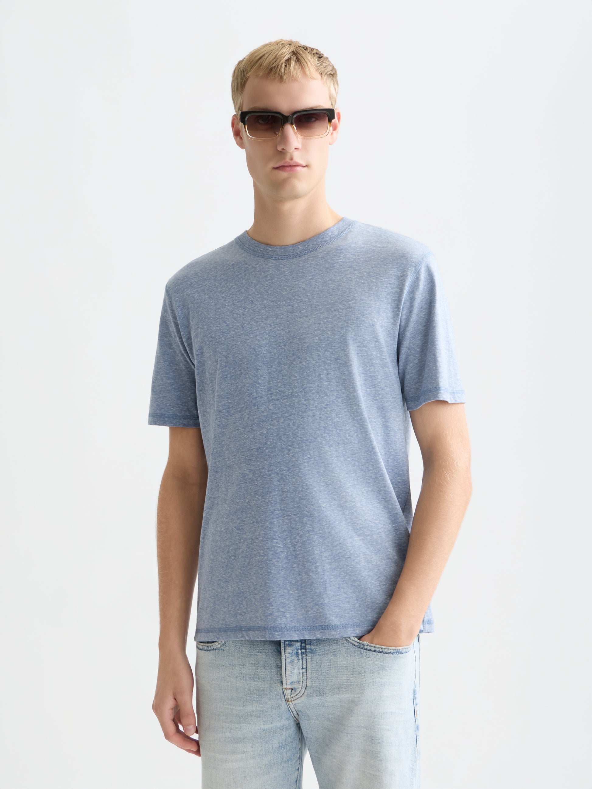 Alice Blue טי שירט קצרה לגברים Melange SCOTCH & SODA