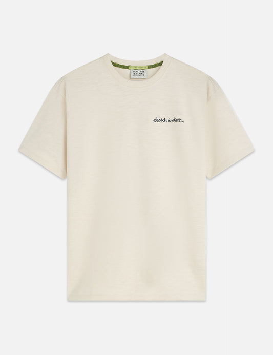 Antique White SLUBYARN CHEST POCKET ARTWORK RELAXEDFIT TSHIRT טי שירט קצרה SCOTCH & SODA