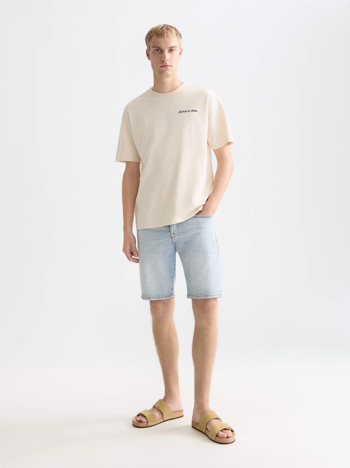 Misty Rose SLUBYARN CHEST POCKET ARTWORK RELAXEDFIT TSHIRT טי שירט קצרה SCOTCH & SODA