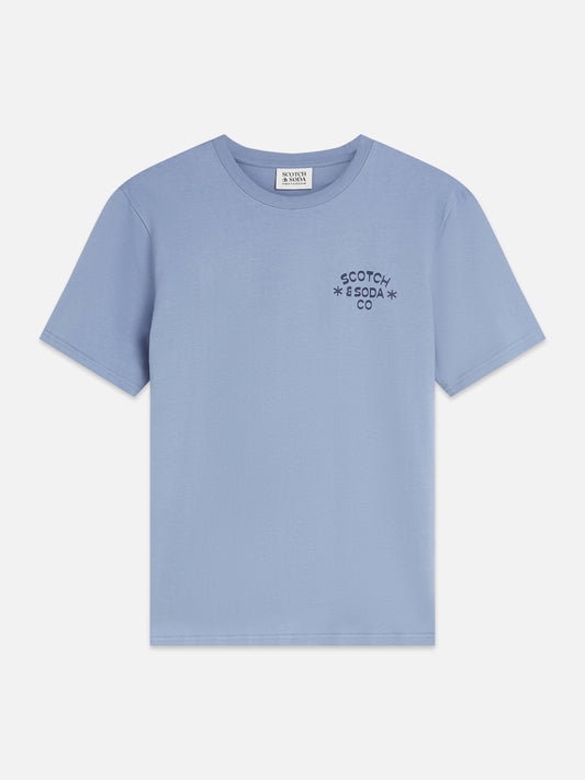 Dark Gray טי שירט קצרה לגברים Left Chest Artwork SCOTCH & SODA