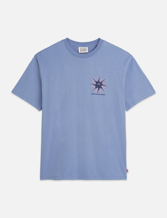 Light Slate Gray טי שירט קצרה לגברים Classic Logo SCOTCH & SODA