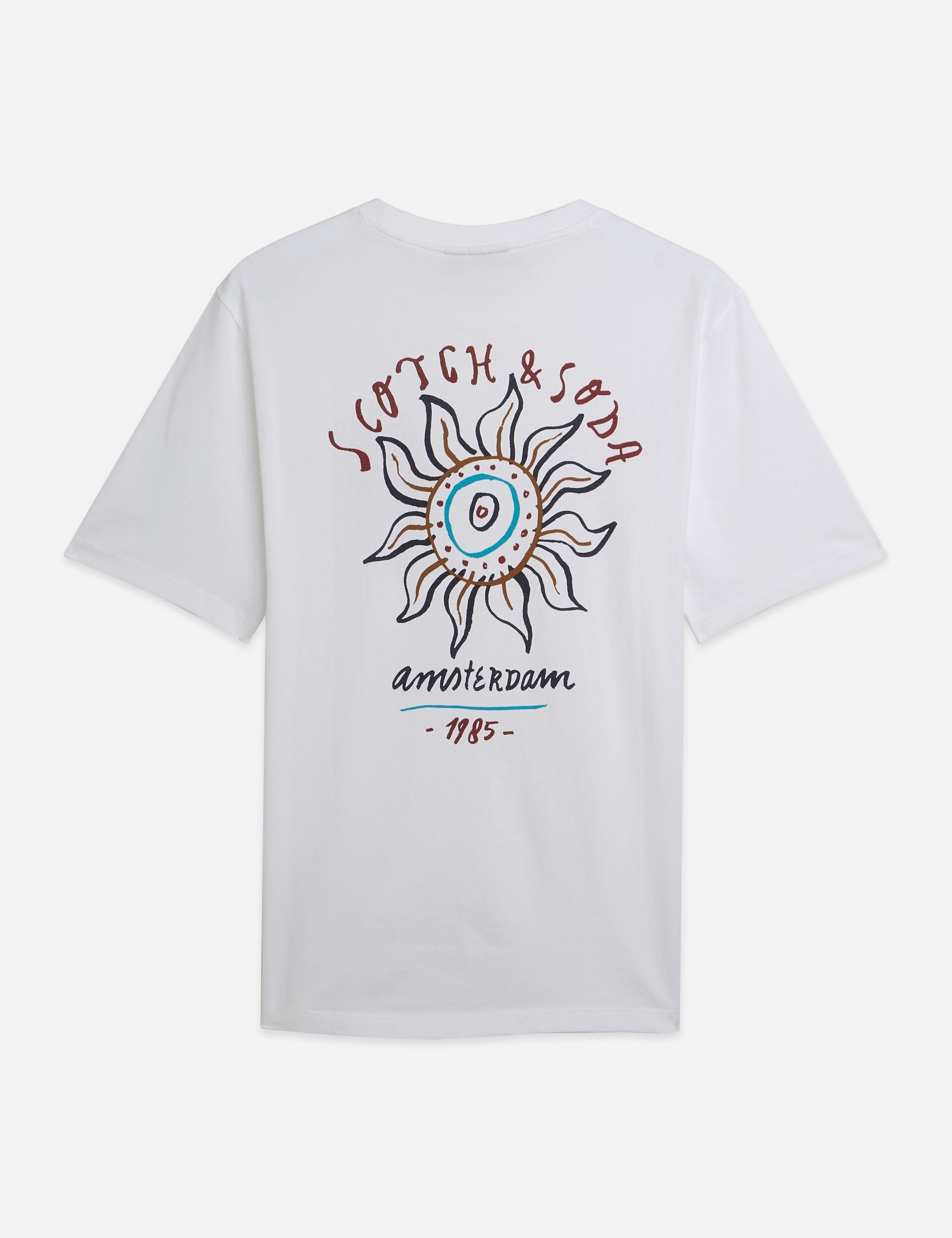 White Smoke טי שירט קצרה לגברים Front And Back Artwork SCOTCH & SODA