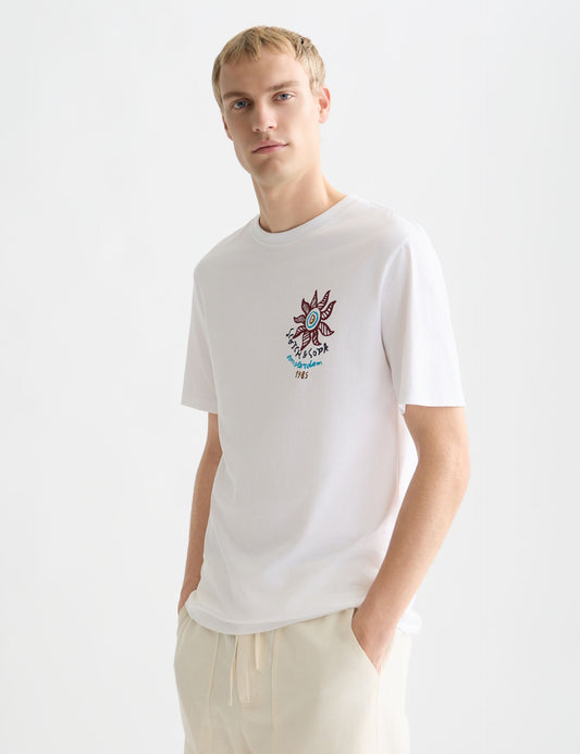 White Smoke טי שירט קצרה לגברים Front And Back Artwork SCOTCH & SODA