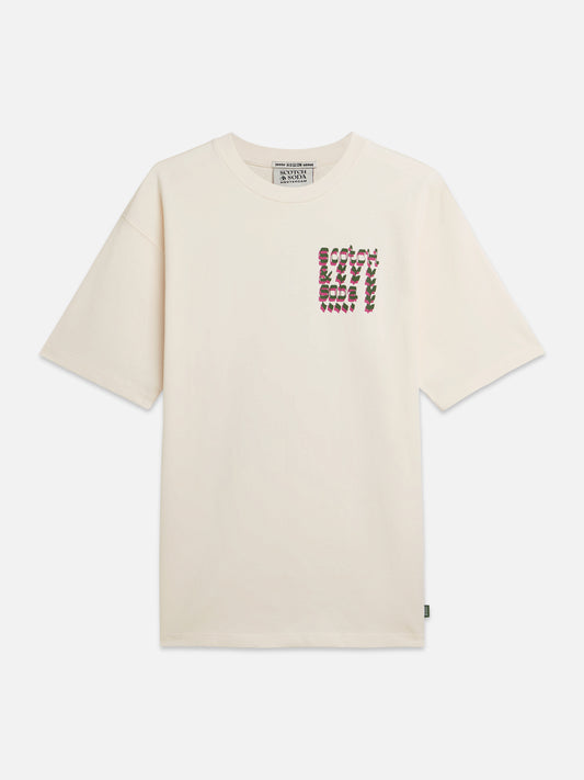 Antique White טי שירט קצרה לגברים Classic Logo SCOTCH & SODA