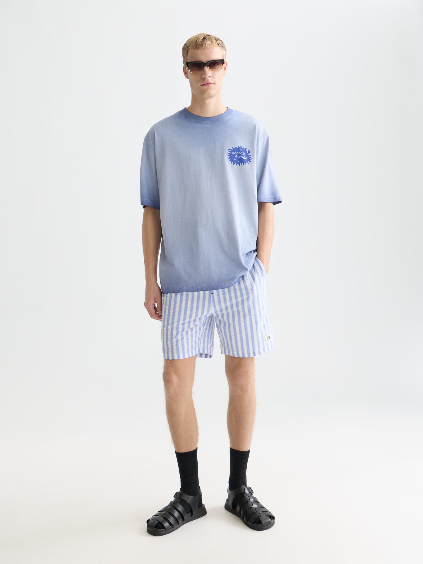 Lavender טי שירט קצרה לגברים Front And Back Artwork SCOTCH & SODA