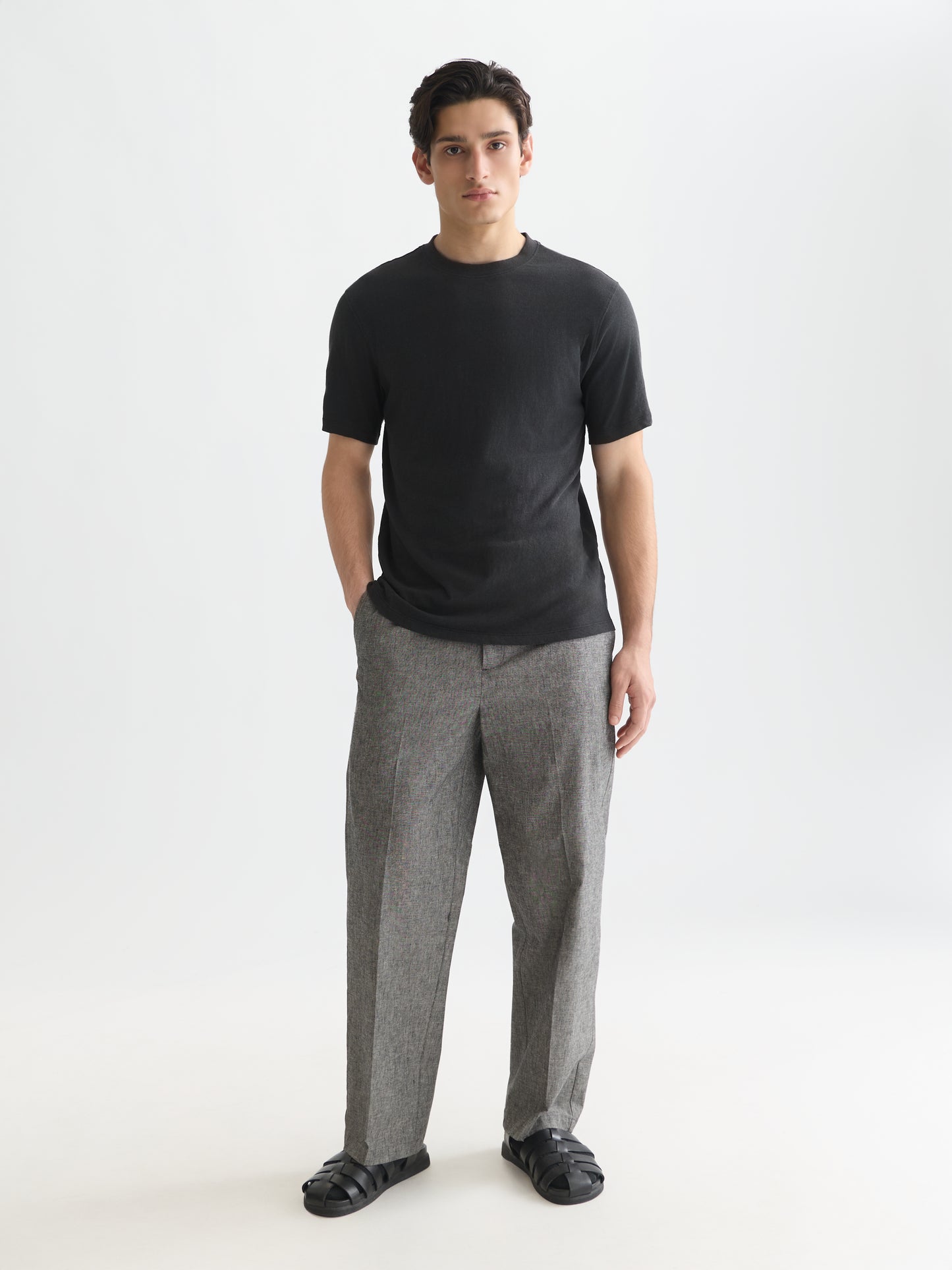 White Smoke טי שירט קצרה לגברים Crosses Cottonlinen SCOTCH & SODA