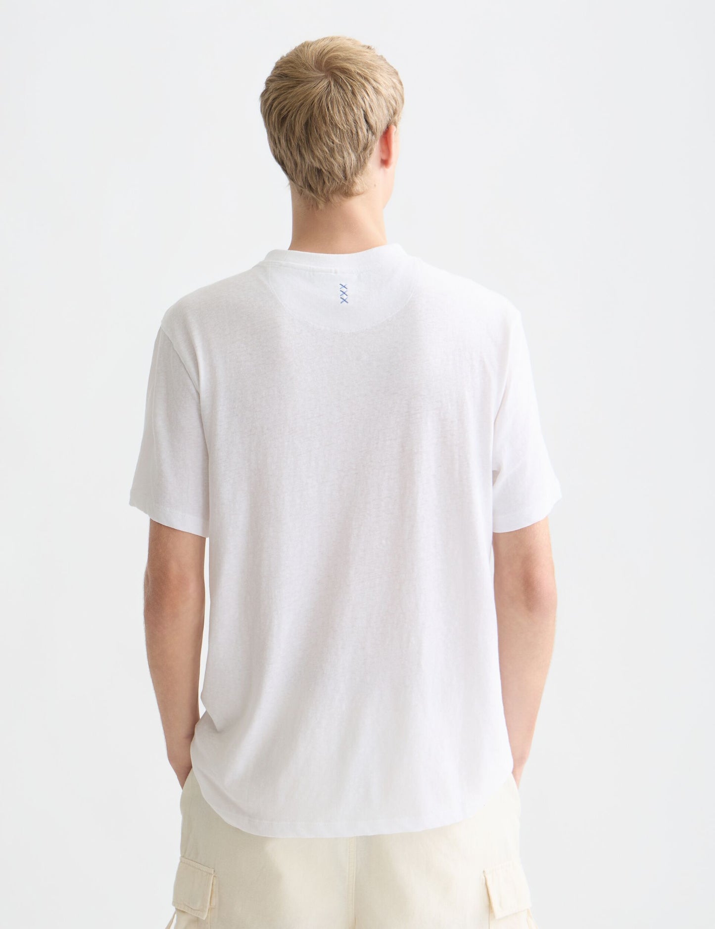 Lavender טי שירט קצרה לגברים Crosses Cottonlinen SCOTCH & SODA