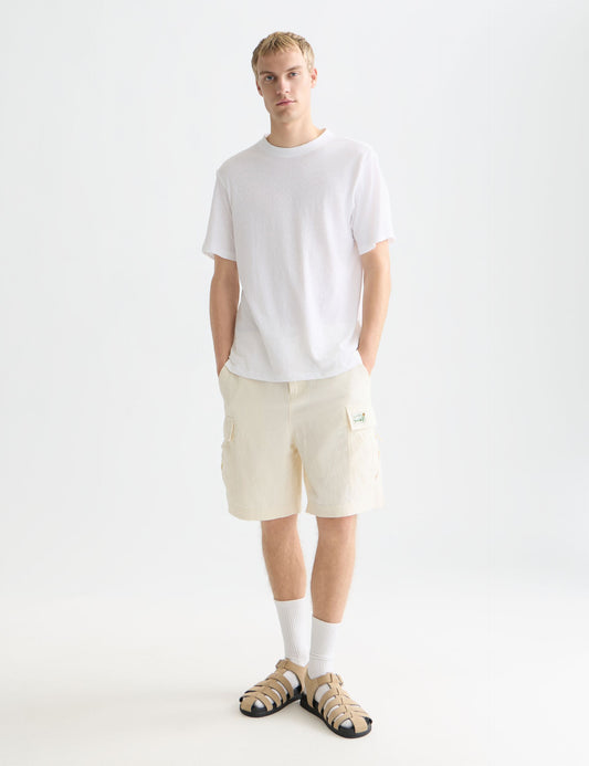 White Smoke טי שירט קצרה לגברים Crosses Cottonlinen SCOTCH & SODA