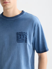 Lavender טי שירט לגברים Embroidered Artwork SCOTCH & SODA