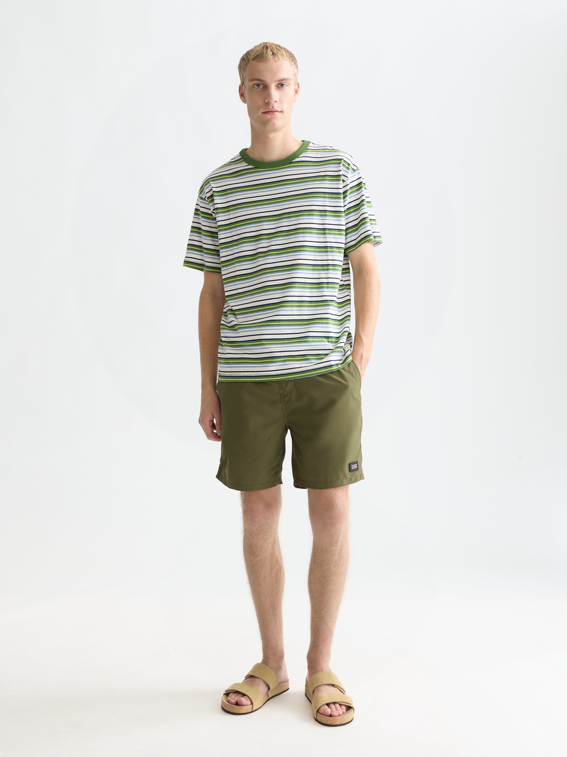White Smoke טי שירט פסים לגברים בגזרה נינוחה Yarndyad SCOTCH & SODA