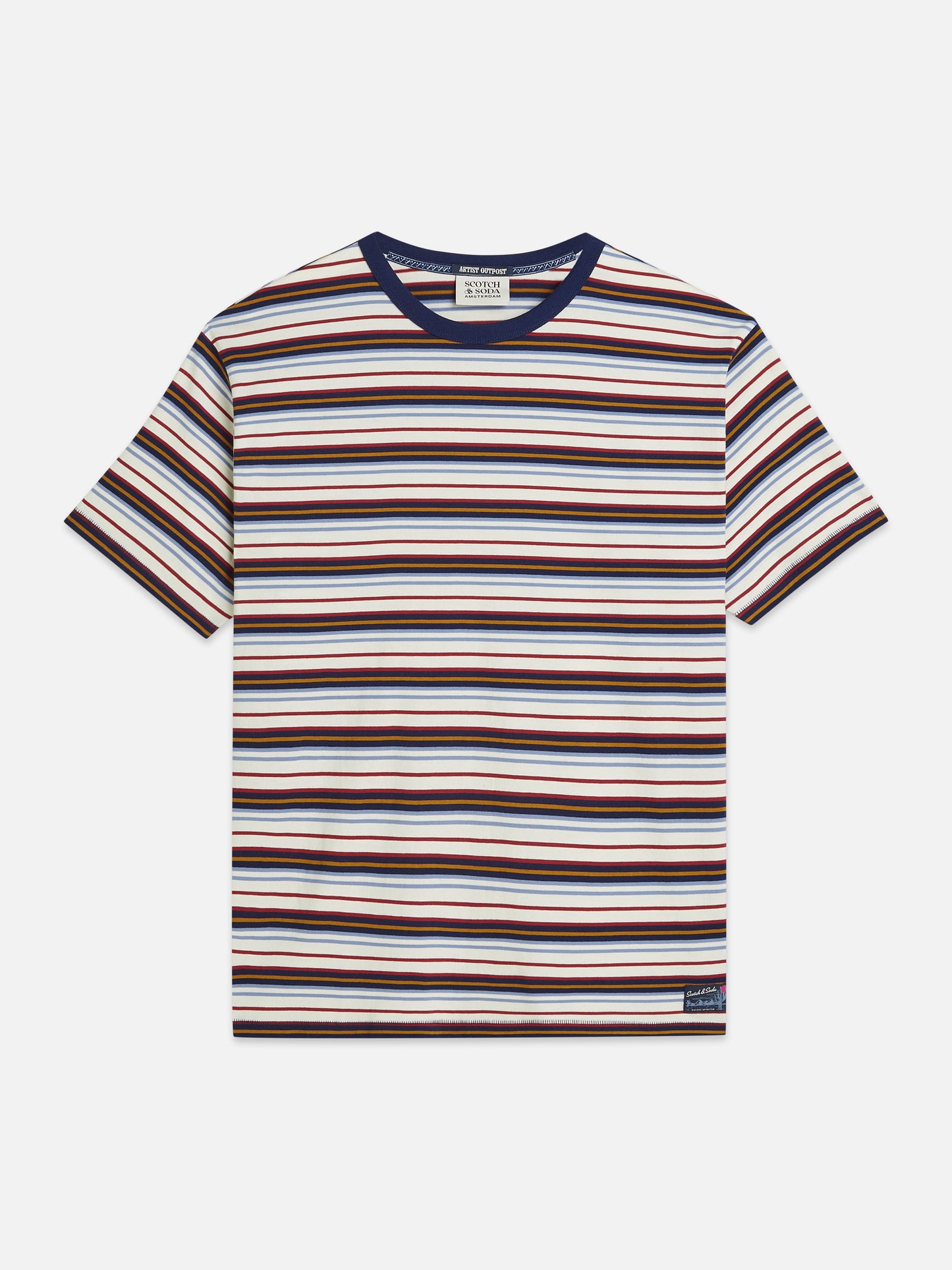 White Smoke טי שירט פסים לגברים Yarndyed SCOTCH & SODA