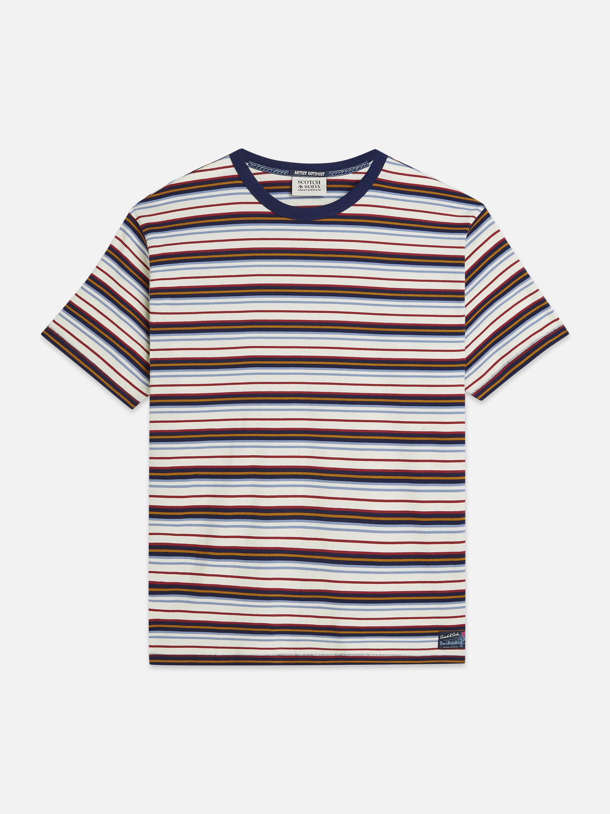 White Smoke טי שירט פסים לגברים Yarndyed SCOTCH & SODA