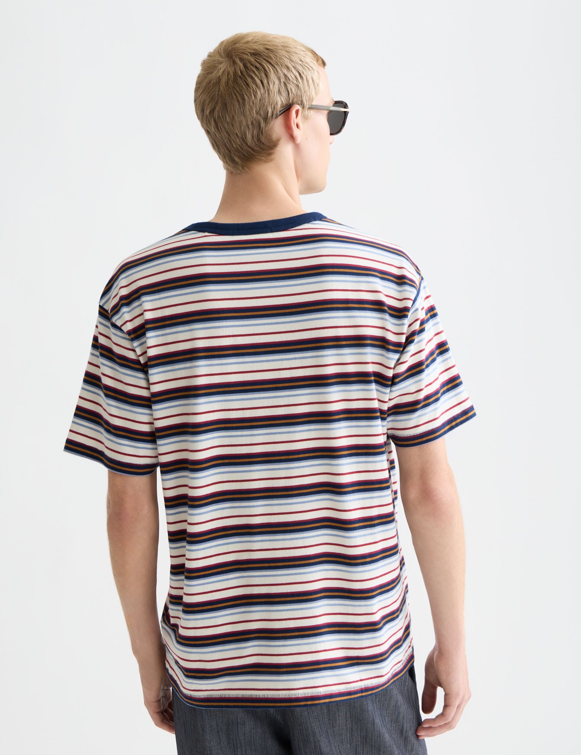 Lavender טי שירט פסים לגברים Yarndyed SCOTCH & SODA