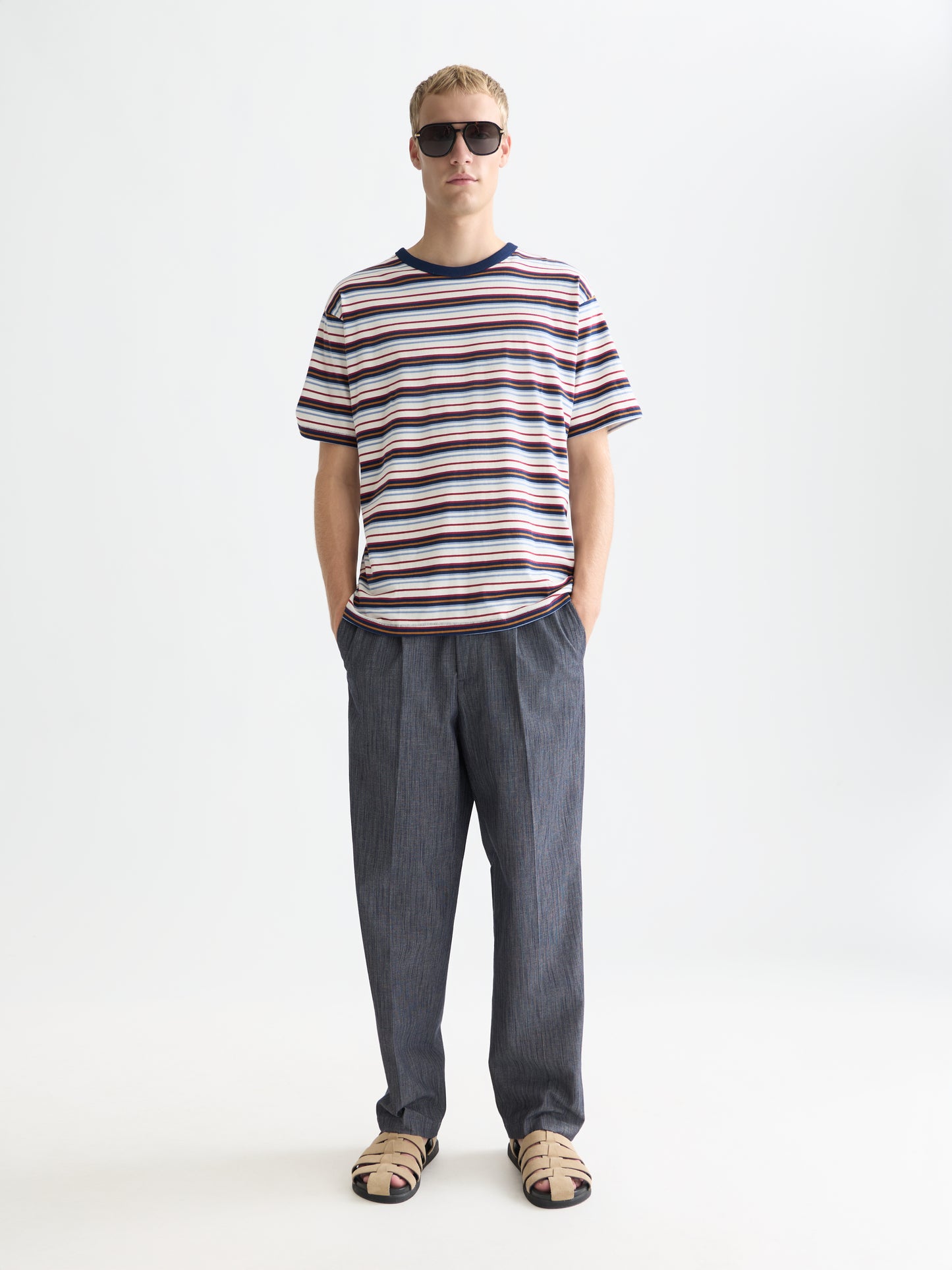 White Smoke טי שירט פסים לגברים Yarndyed SCOTCH & SODA