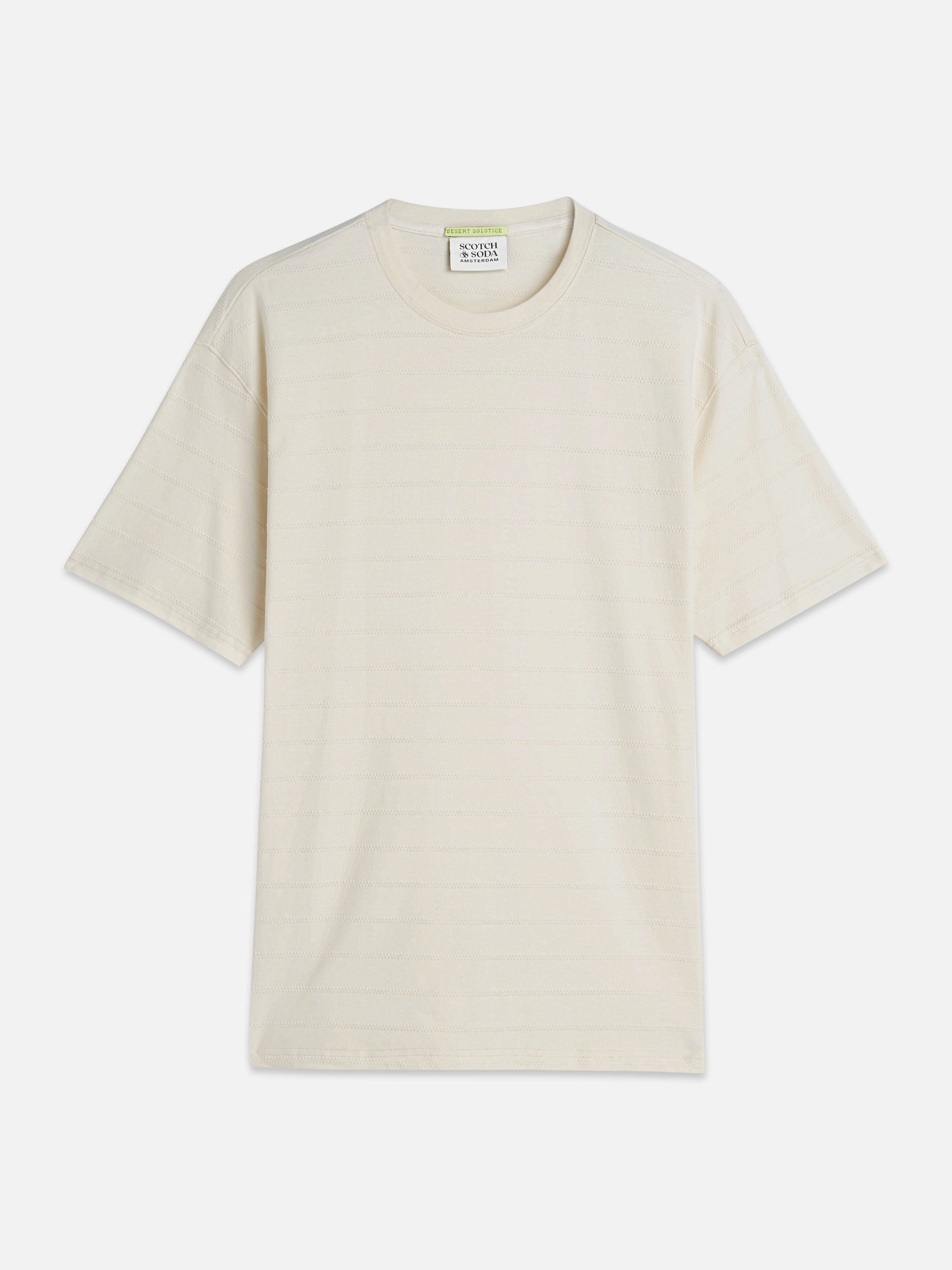 Light Gray טי שירט קצרה לגברים Structured Jacquard SCOTCH & SODA