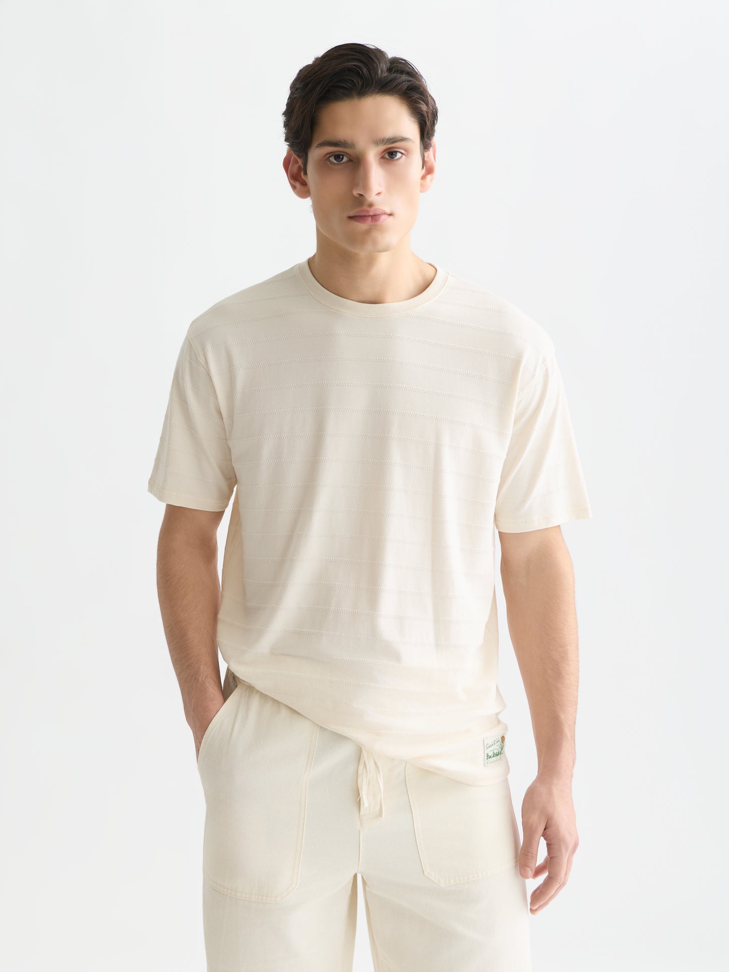 Seashell טי שירט קצרה לגברים Structured Jacquard SCOTCH & SODA