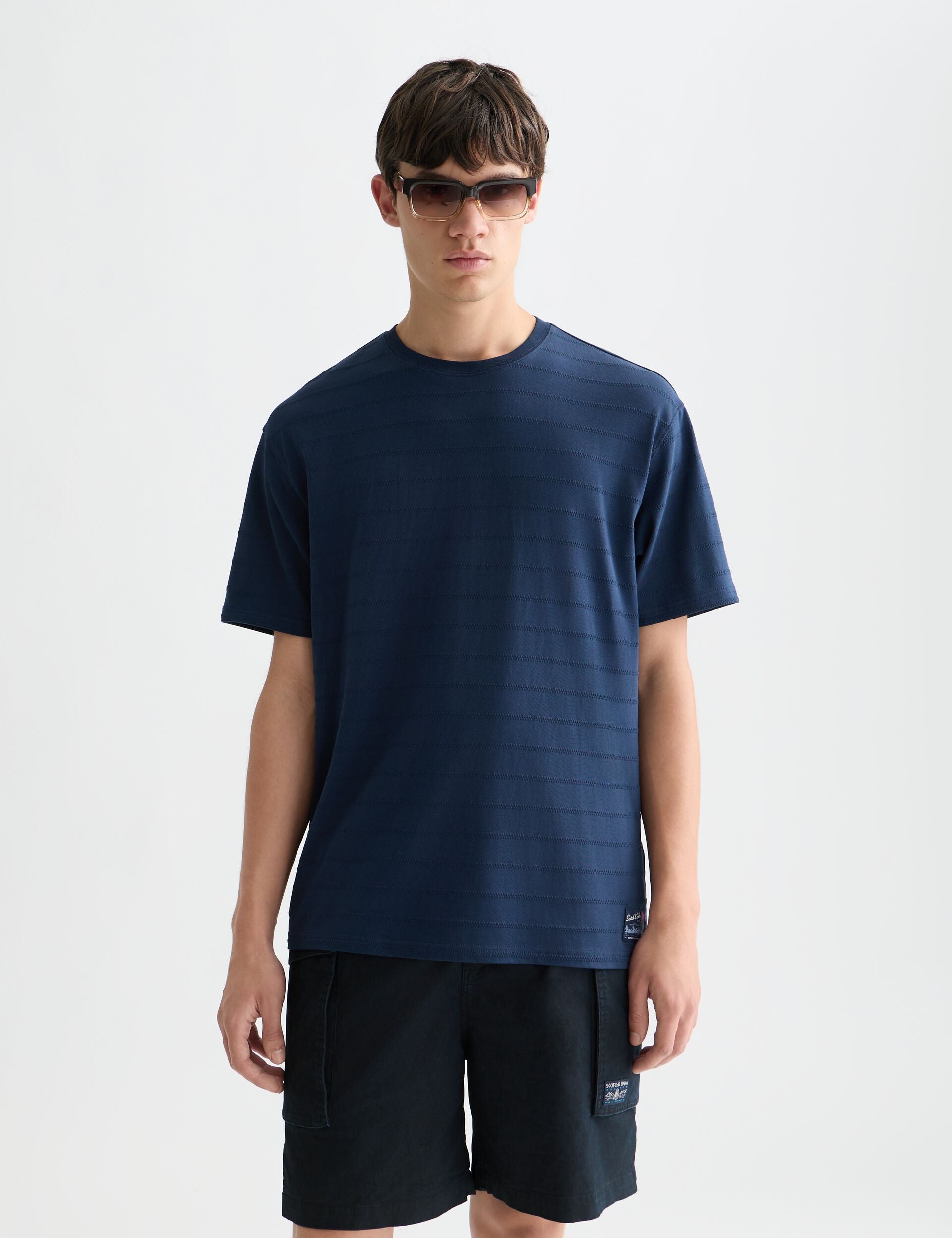 Lavender טי שירט קצרה לגברים Structured Jacquard SCOTCH & SODA