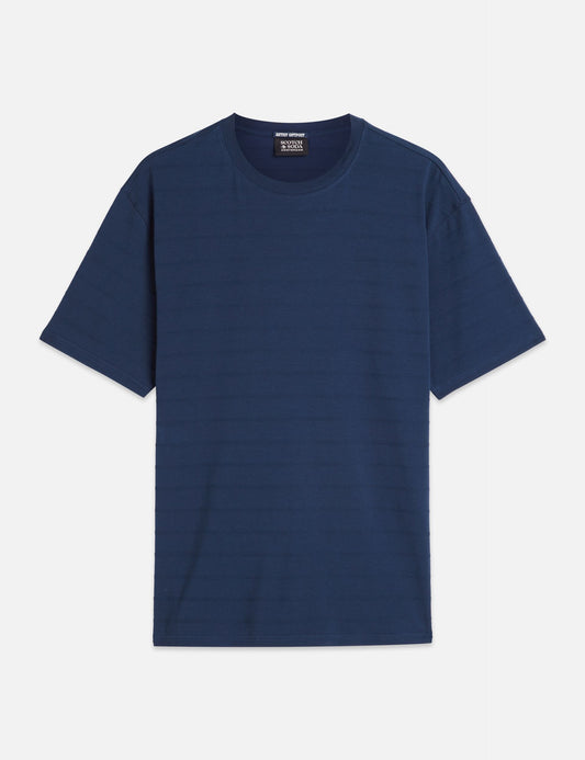 Dark Slate Gray STRUCTURED JACQUARD RELAXEDFIT TSHIRT טי שירט קצרה SCOTCH & SODA