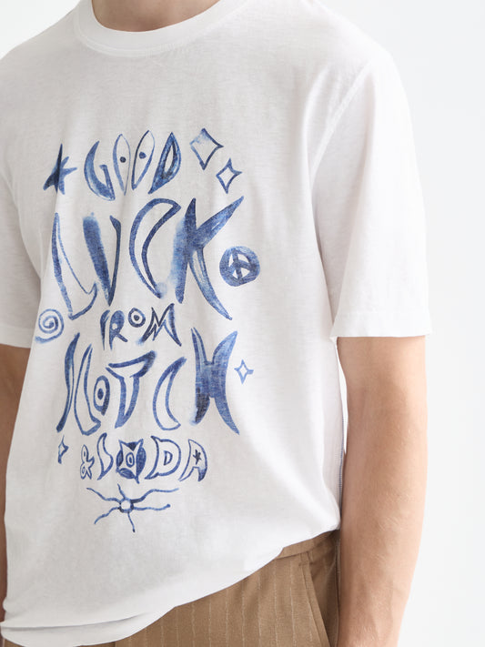 Gray טי שירט קצרה לגברים Washed Graphic SCOTCH & SODA