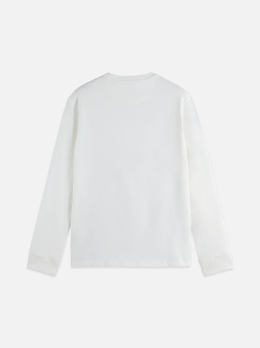 Lavender CHEST LOGO REGULAR-FIT  LONG-SLEEVED T-SHIRT טי שירט ארוכה SCOTCH & SODA