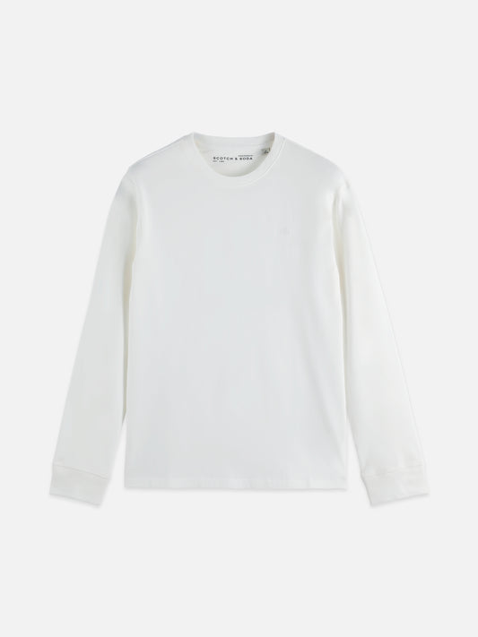 Lavender CHEST LOGO REGULAR-FIT  LONG-SLEEVED T-SHIRT טי שירט ארוכה SCOTCH & SODA
