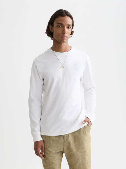 Lavender CHEST LOGO REGULAR-FIT  LONG-SLEEVED T-SHIRT טי שירט ארוכה SCOTCH & SODA
