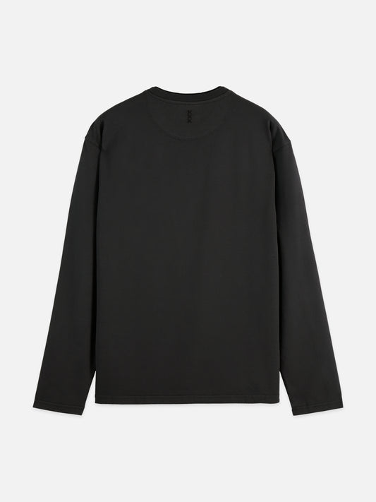 Dark Slate Gray 3 CROSSES RELAXED GARMENT-DYED LONG SLEEVE T-SHIRT טי שירט ארוכה SCOTCH & SODA