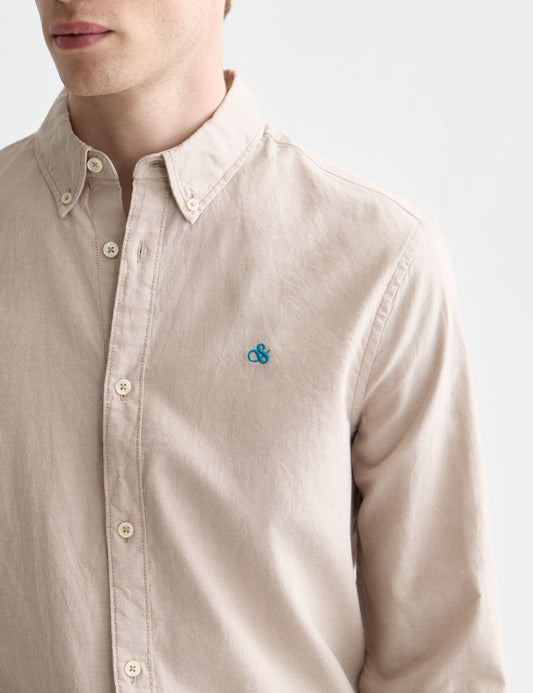 Lavender חולצה מכופתרת ארוכה לגברים Oxford SCOTCH & SODA