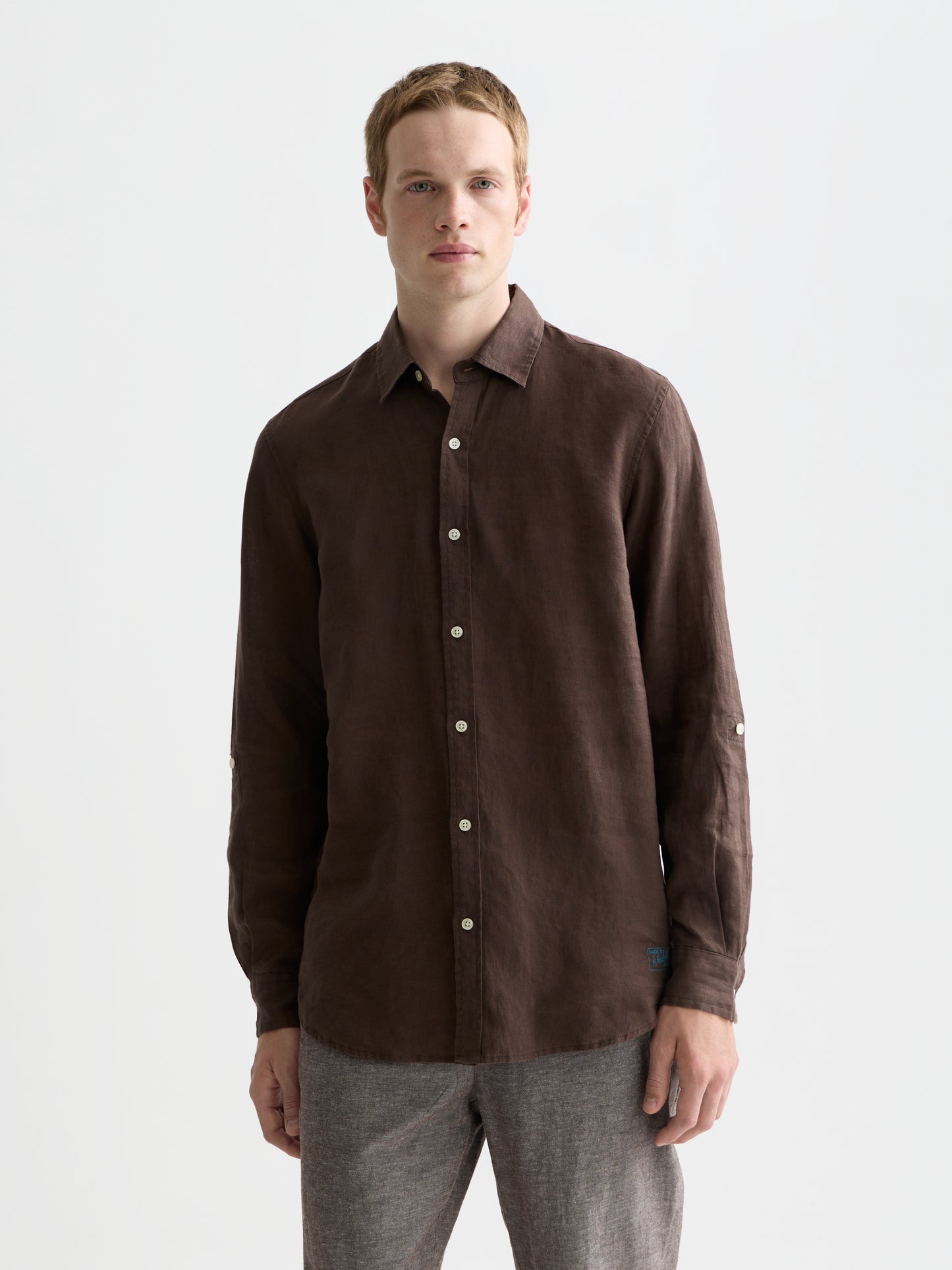 Black חולצה מכופתרת ארוכה לגברים Seasonal Core SCOTCH & SODA