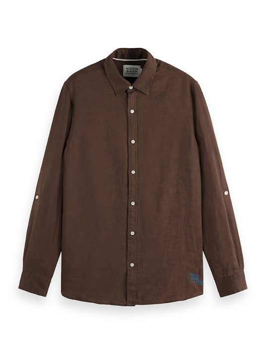 Dark Slate Gray חולצה מכופתרת ארוכה לגברים Seasonal Core SCOTCH & SODA