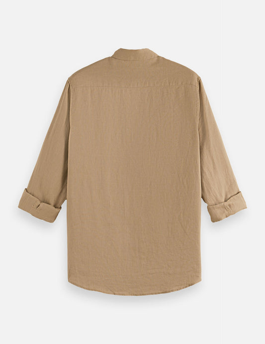 Rosy Brown SEASONAL CORE LINEN REGULAR-FIT SHIRT חולצה מכופתרת ארוכה SCOTCH & SODA