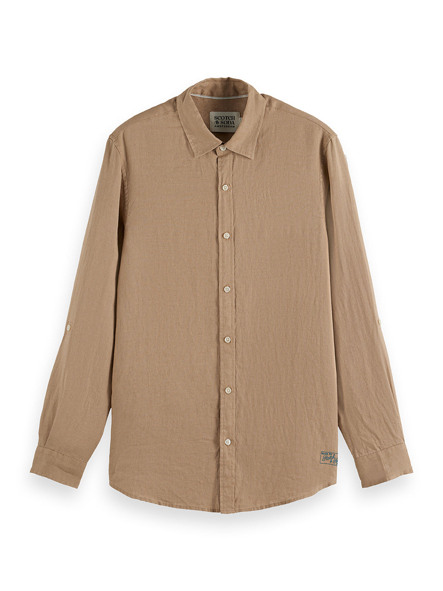 White Smoke חולצה מכופתרת ארוכה לגברים Seasonal SCOTCH & SODA