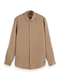 White Smoke חולצה מכופתרת ארוכה לגברים Seasonal SCOTCH & SODA