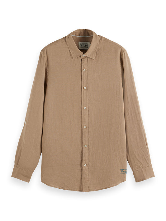 White Smoke SEASONAL CORE LINEN REGULAR-FIT SHIRT חולצה מכופתרת ארוכה SCOTCH & SODA