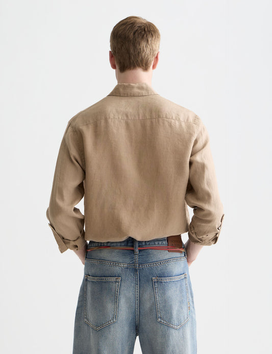 Lavender SEASONAL CORE LINEN REGULAR-FIT SHIRT חולצה מכופתרת ארוכה SCOTCH & SODA