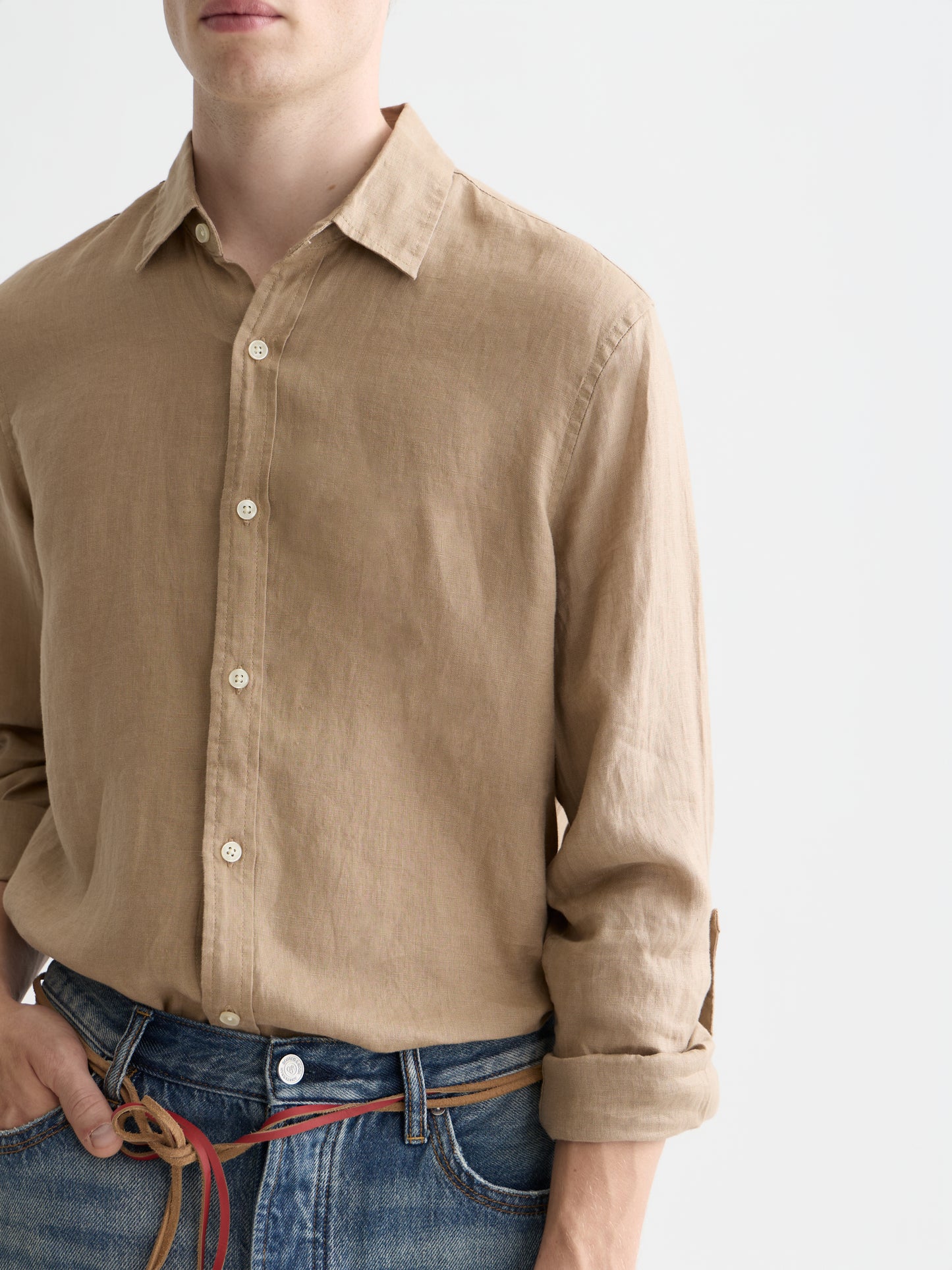 Dim Gray חולצה מכופתרת ארוכה לגברים Seasonal SCOTCH & SODA