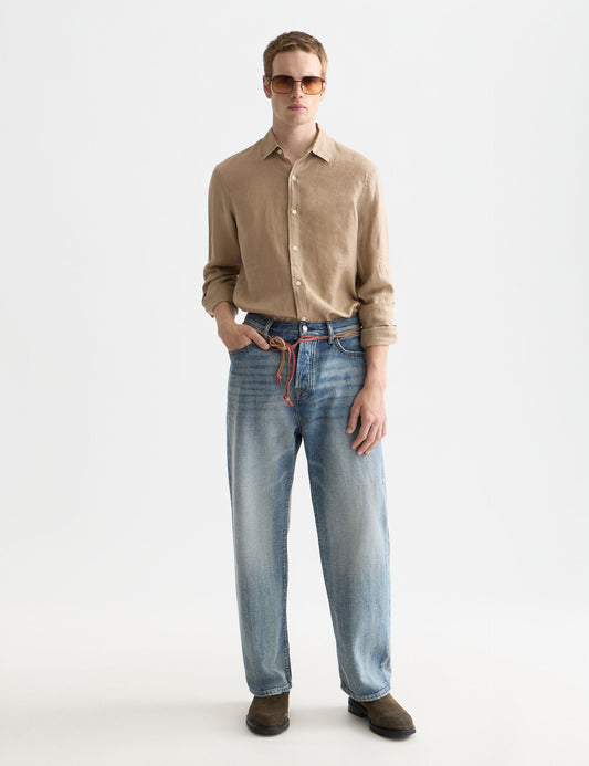 White Smoke SEASONAL CORE LINEN REGULAR-FIT SHIRT חולצה מכופתרת ארוכה SCOTCH & SODA