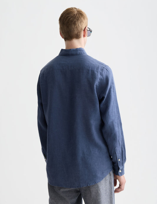 Lavender חולצה מכופתרת ארוכה לגברים Linen SCOTCH & SODA