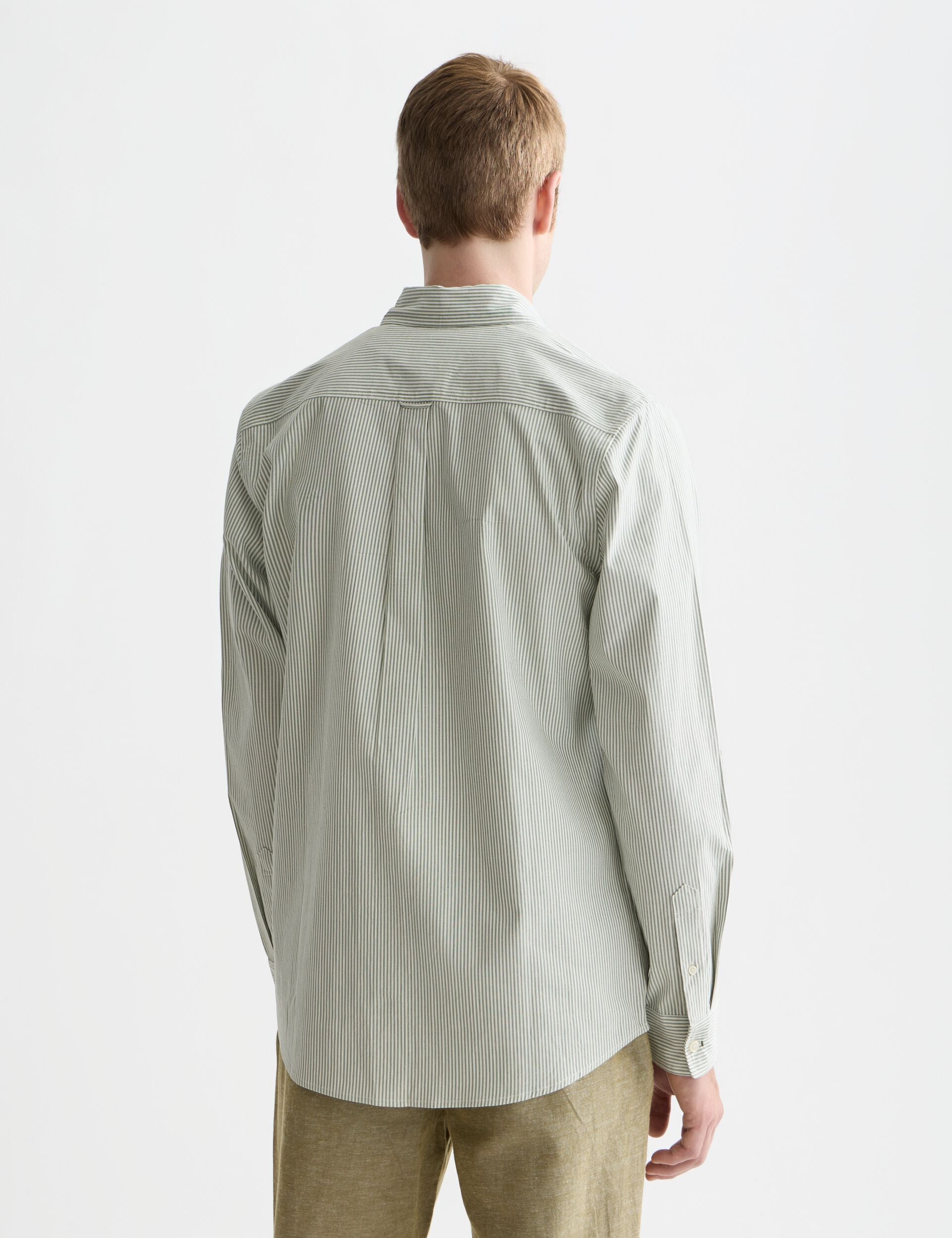 Dark Sea Green חולצה מכופתרת ארוכה לגברים Oxford SCOTCH & SODA