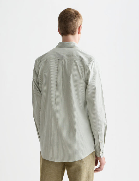 Dark Sea Green חולצה מכופתרת ארוכה לגברים Oxford SCOTCH & SODA