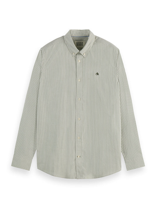 Dark Gray חולצה מכופתרת ארוכה לגברים Oxford SCOTCH & SODA