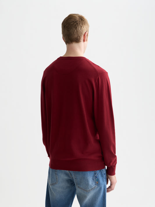 Dark Red SEASONAL CORE ECOVERO PULLOVER סוודר SCOTCH & SODA