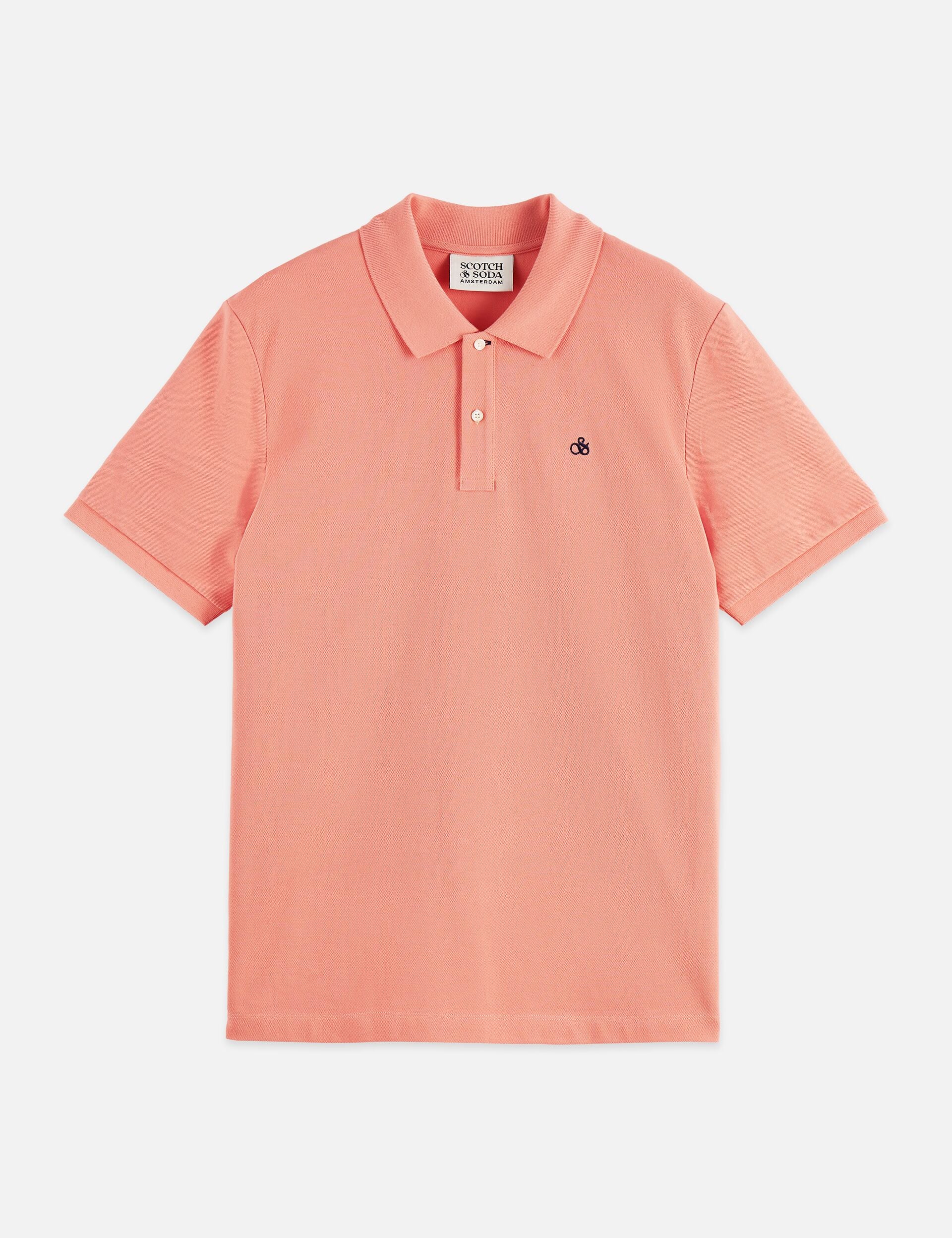 Dark Salmon חולצת פולו קצרה לגברים Seasonal Core Pique SCOTCH & SODA