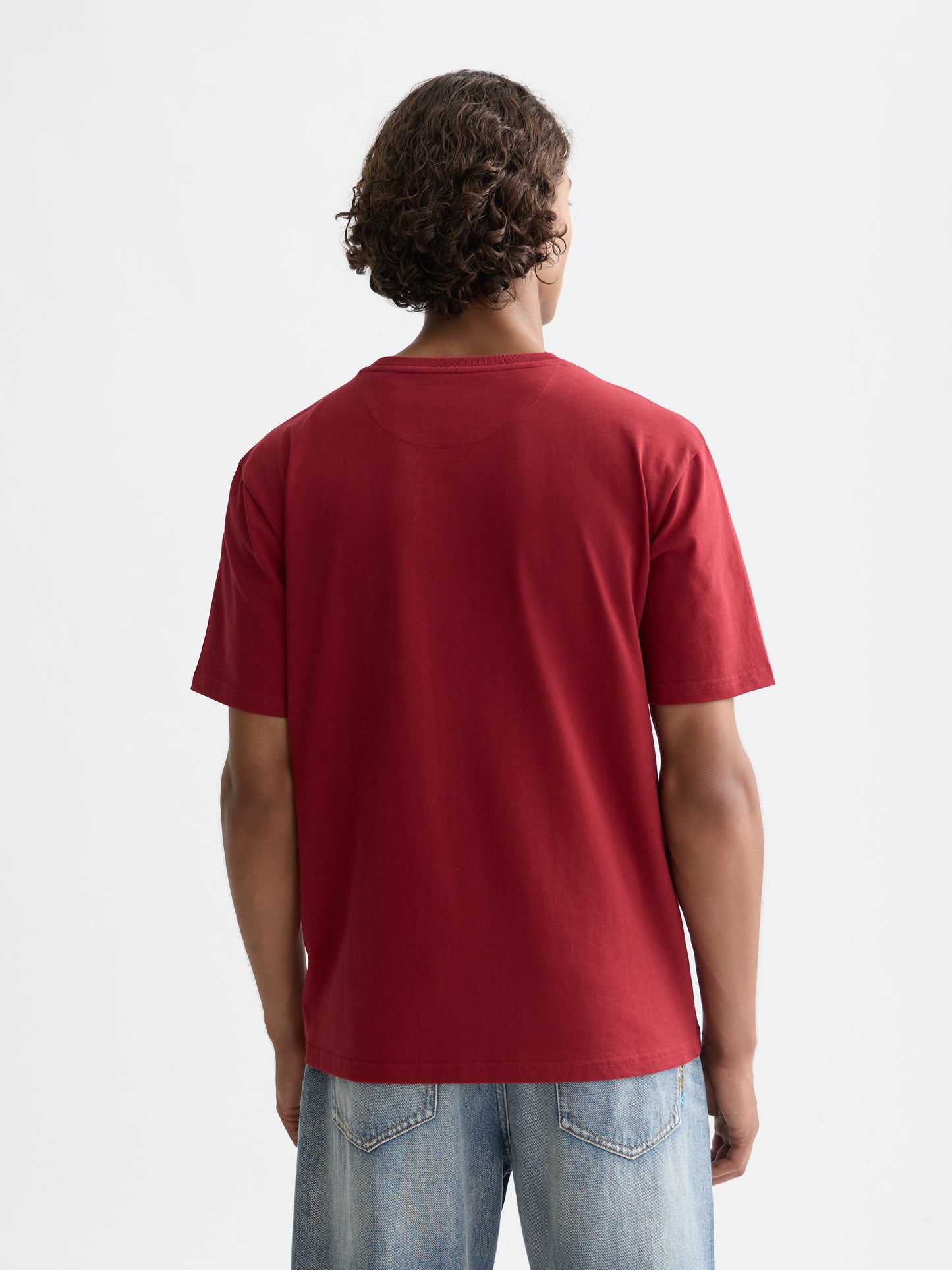 Dark Red טי שירט קצרה לגברים Seasonal Core Chest Logo SCOTCH & SODA
